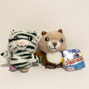 Russ Lil Peepers Mini Plush Toy Squirrel Tiger Cat Stuffed Animal Striped 4”